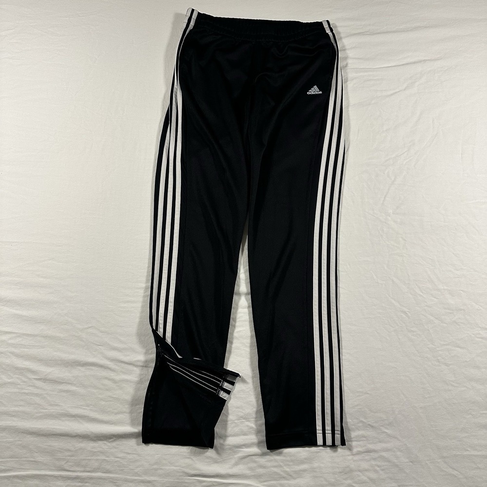 Adidas Pants Men's Track Pants Medium Y2K 2007 Zippered Ankle Climate Black